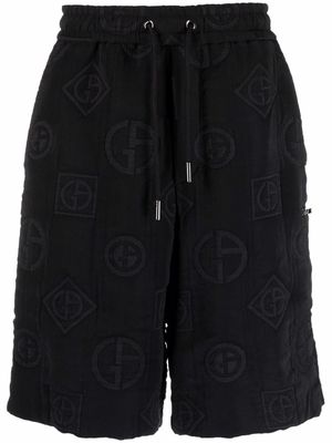 Giorgio Armani logo-quilt drawstring shorts - Black