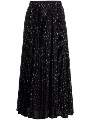 Michael Michael Kors pleated floral-print skirt - Black
