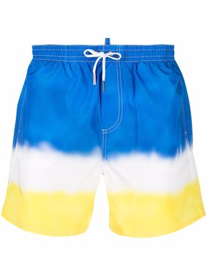 Dsquared2 gradient-effect drawstring swim shorts - Blue