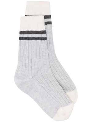 Brunello Cucinelli ribbed-knit ankle socks - Grey