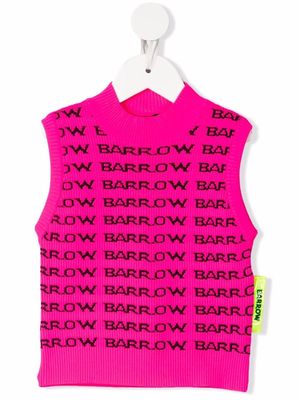 Barrow kids logo-print sleeveless sweater - Pink