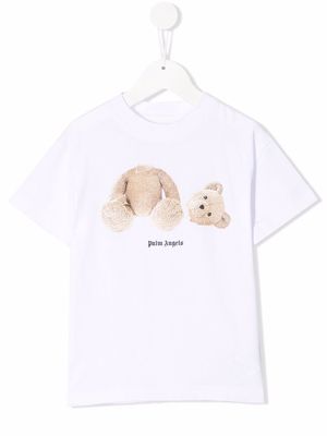 Palm Angels Kids Bear print T-shirt - White