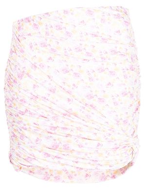 Magda Butrym draped floral-print mini skirt - Pink