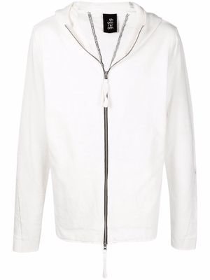 Thom Krom decorative stitch zip-up hoodie - White