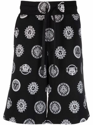 Versace Jeans Couture Emblem-print track shorts - Black