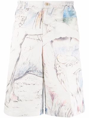 Alexander McQueen abstract-print chino shorts - Neutrals