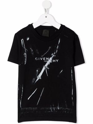 Givenchy Kids graphic-logo print T-shirt - Black