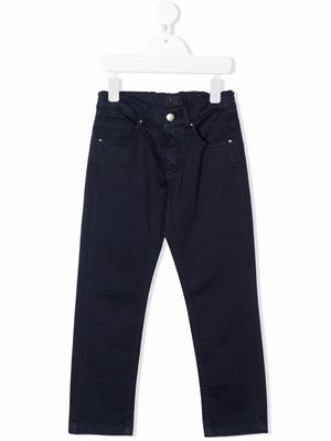Fay Kids slim-cut chino trousers - Blue