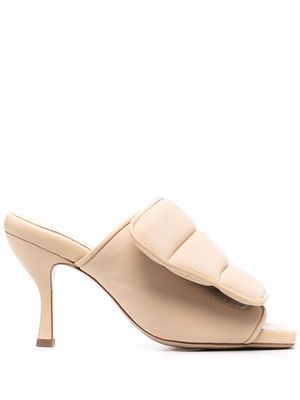 GIABORGHINI padded touch-strap high-heel mules - Neutrals