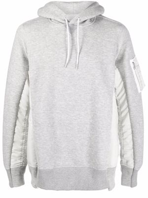 sacai contrast-panel hoodie - Grey