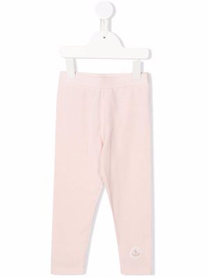 Moncler Enfant logo patch mid-rise leggings - Pink