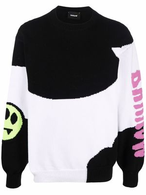 BARROW smiley logo-knit jumper - Black