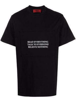 424 slogan-print crewneck T-shirt - Black