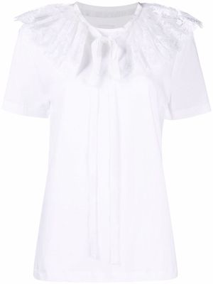 Patou detachable lace-collar T-shirt - White