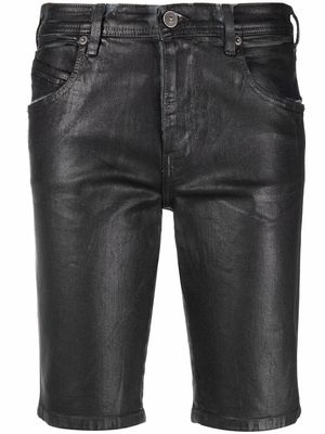 Diesel wax-coated five-pocket shorts - Black