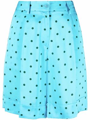 P.A.R.O.S.H. polka dot-print tailored fluid shorts - Blue
