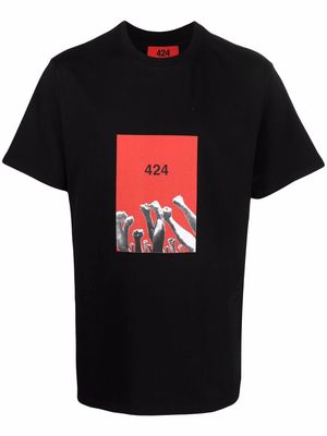 424 graphic-print crewneck T-shirt - Black