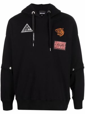 Just Cavalli logo-patch hoodie - Black