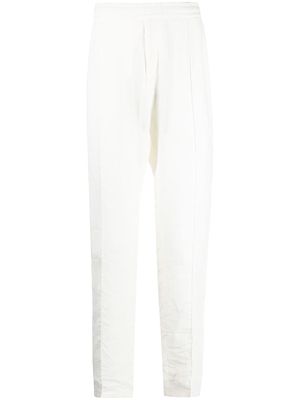 Emporio Armani straight-leg linen trousers - White