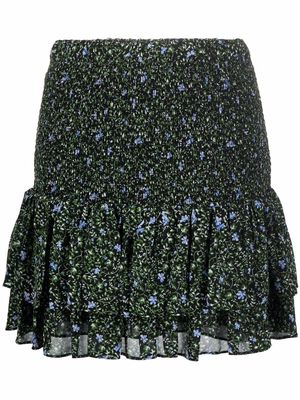 Michael Michael Kors floral-print tiered mini skirt - Black