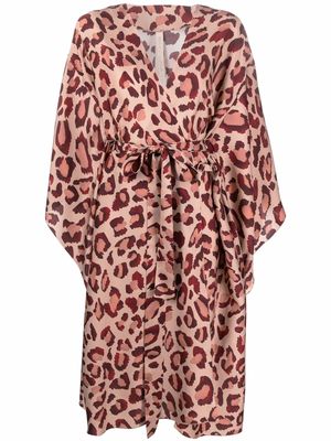 Maria Lucia Hohan leopard print silk shirt dress - Neutrals