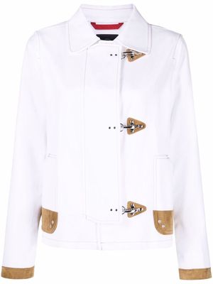 Fay 3-Ganci leather-detailed jacket - White