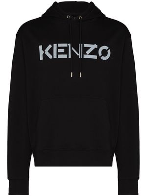 Kenzo logo print hooded sweatshirt - Black