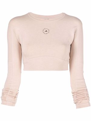 adidas by Stella McCartney cropped cut-out top - Neutrals