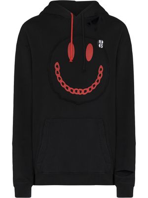 Raf Simons x Smiley distressed-finish hoodie - Black