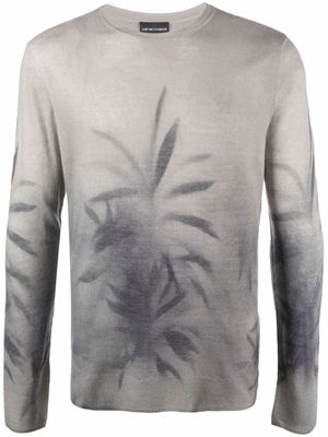 Emporio Armani abstract-print cashmere jumper - Grey