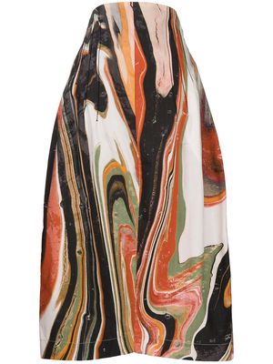 Bassike agate-print midi skirt - Multicolour