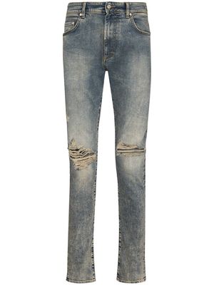 Represent ripped-detailing skinny jeans - Blue