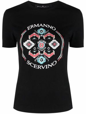 Ermanno Scervino abstract logo print T-shirt - Black