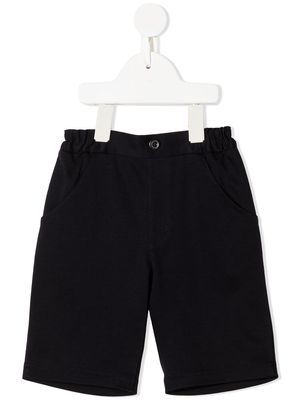 Familiar elasticated straight-leg trousers - Black