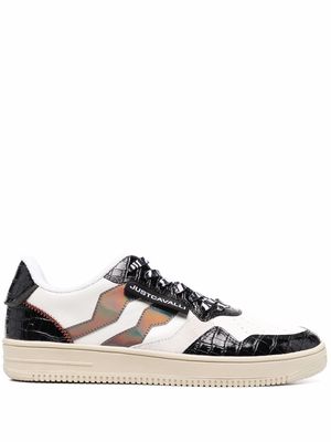 Just Cavalli panelled lace-up trainers - White