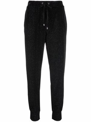 DKNY lurex-knit drawstring track pants - Black