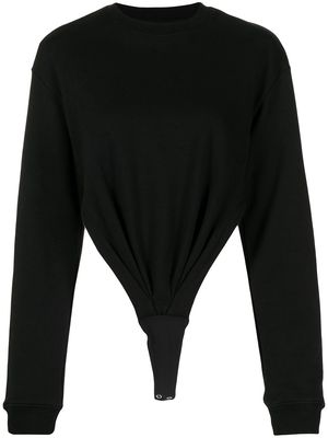 RtA crewneck sweatshirt bodysuit - Black