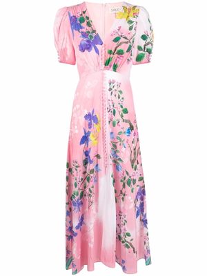 Saloni Lea floral-print dress - Pink