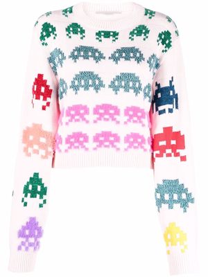Stella McCartney Pacman-intarsia knitted jumper - Pink