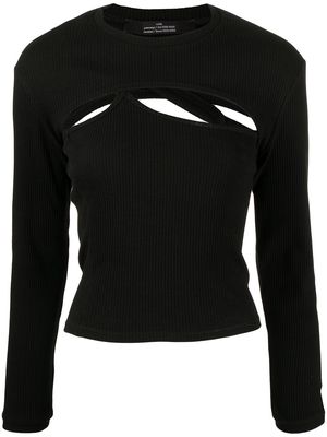 Rokh cut out-detail knitted top - Black