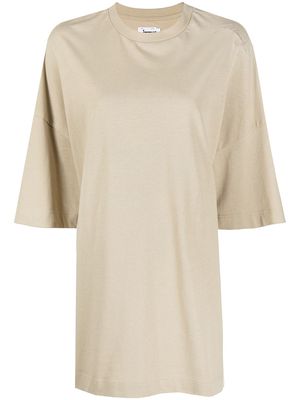 izzue round neck T-shirt dress - Brown