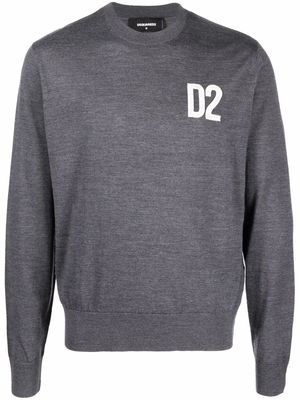Dsquared2 embroidered-logo crew-neck jumper - Grey
