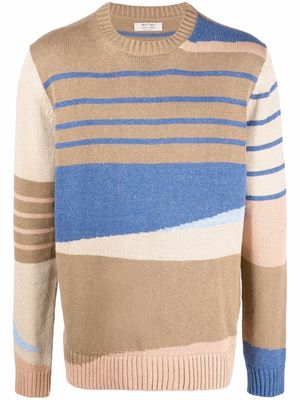 Nick Fouquet colour-block knitted jumper - Brown