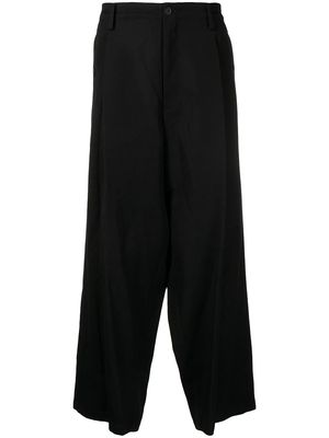 Yohji Yamamoto box-pleat wide-leg trousers - Black