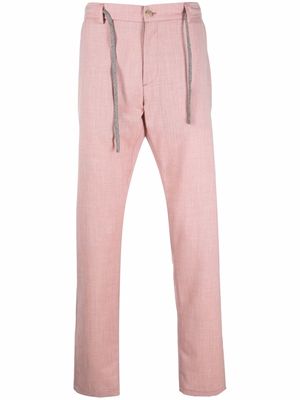 Canali drawstring waist straight-leg trousers - Pink