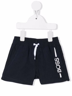 BOSS Kidswear logo-print drawstring swim shorts - Blue