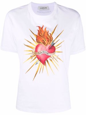 LANVIN heart logo T-shirt - White