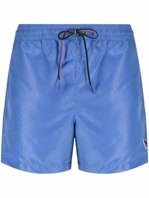 PAUL SMITH logo-patch swim shorts - Blue