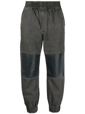 izzue panelled denim track pants - Grey