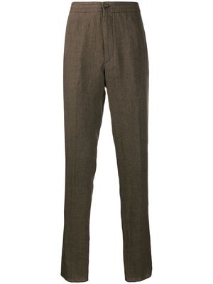 Ermenegildo Zegna straight-leg linen trousers - Brown